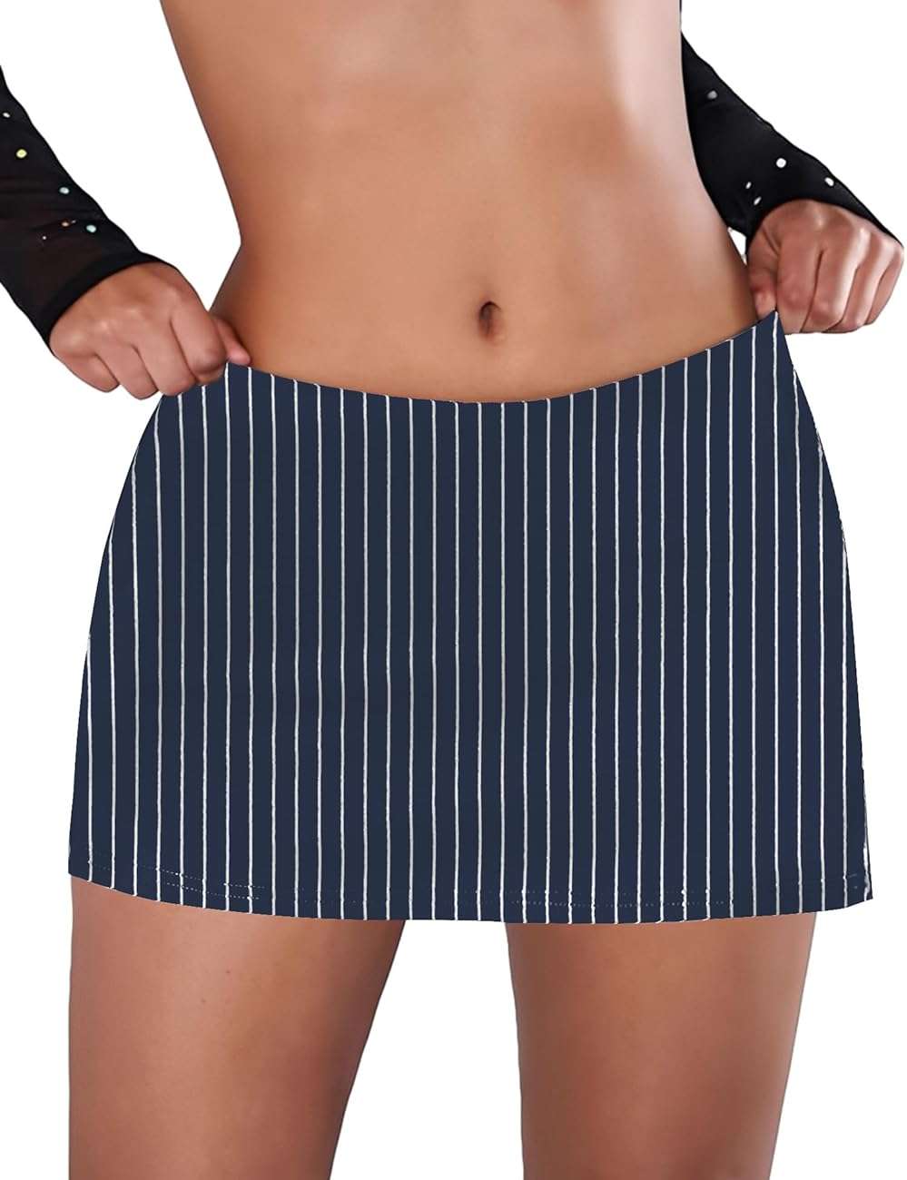 LOMON Women's Low Waist Casual Micro Mini Skirt with Built-in Shorts with Pockets Stretchy Skorts Summer Outfits 2026 - Image 2