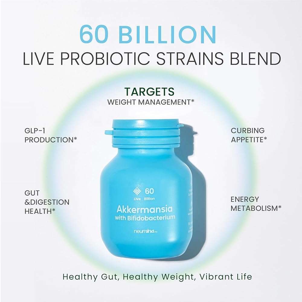 60Billion Akkermansia Muciniphila with Salidroside, Rhodiola, Bifidobacterium, Supports GLP-1 Production Naturally, Delayed Release, Advanced Gut Health, Appetite & Craving Control, 30 Servings - Image 2