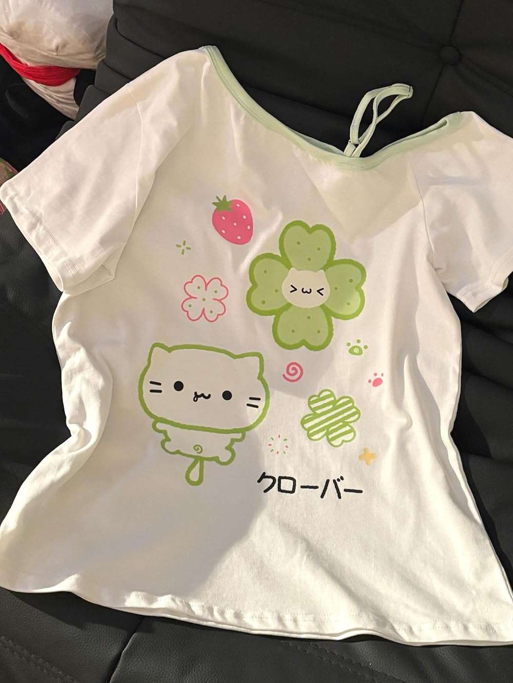 Womens Y2K Off Shoulder Kawaii T-Shirt Suit Hrajuku Plaid Ruffled Lace Pumpkin Short Pants Cute Cat Graphic Tops - Image 6