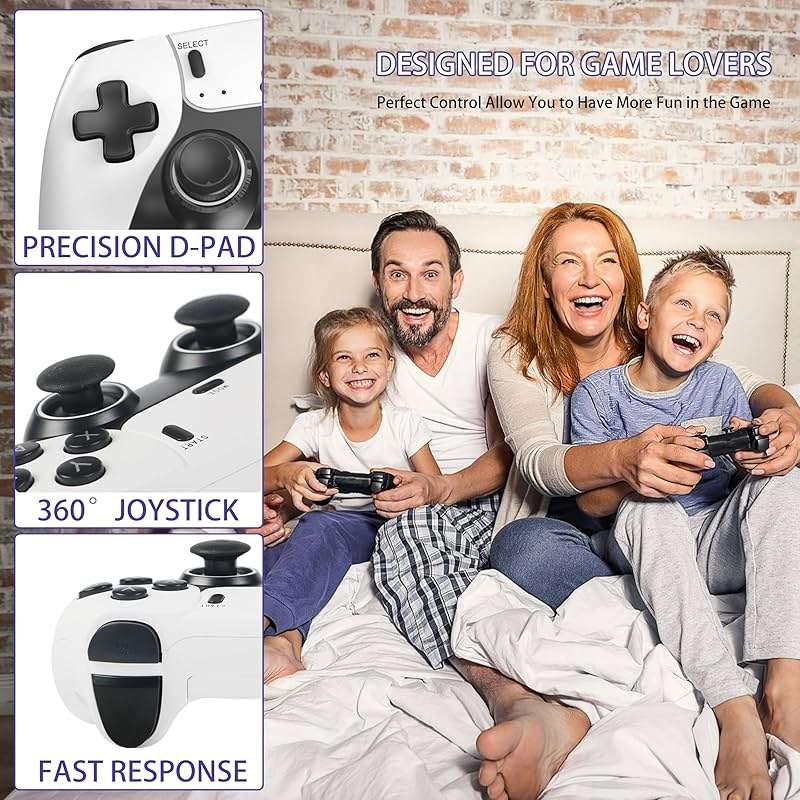 Wireless Retro Game Console Stick with 40000+ Games, Video Game Console 23+ Emulators Classic Games, 4K HDMI Output for TV, Plug & Play Retro Gaming Stick with Dual 2.4G Controllers - Image 5