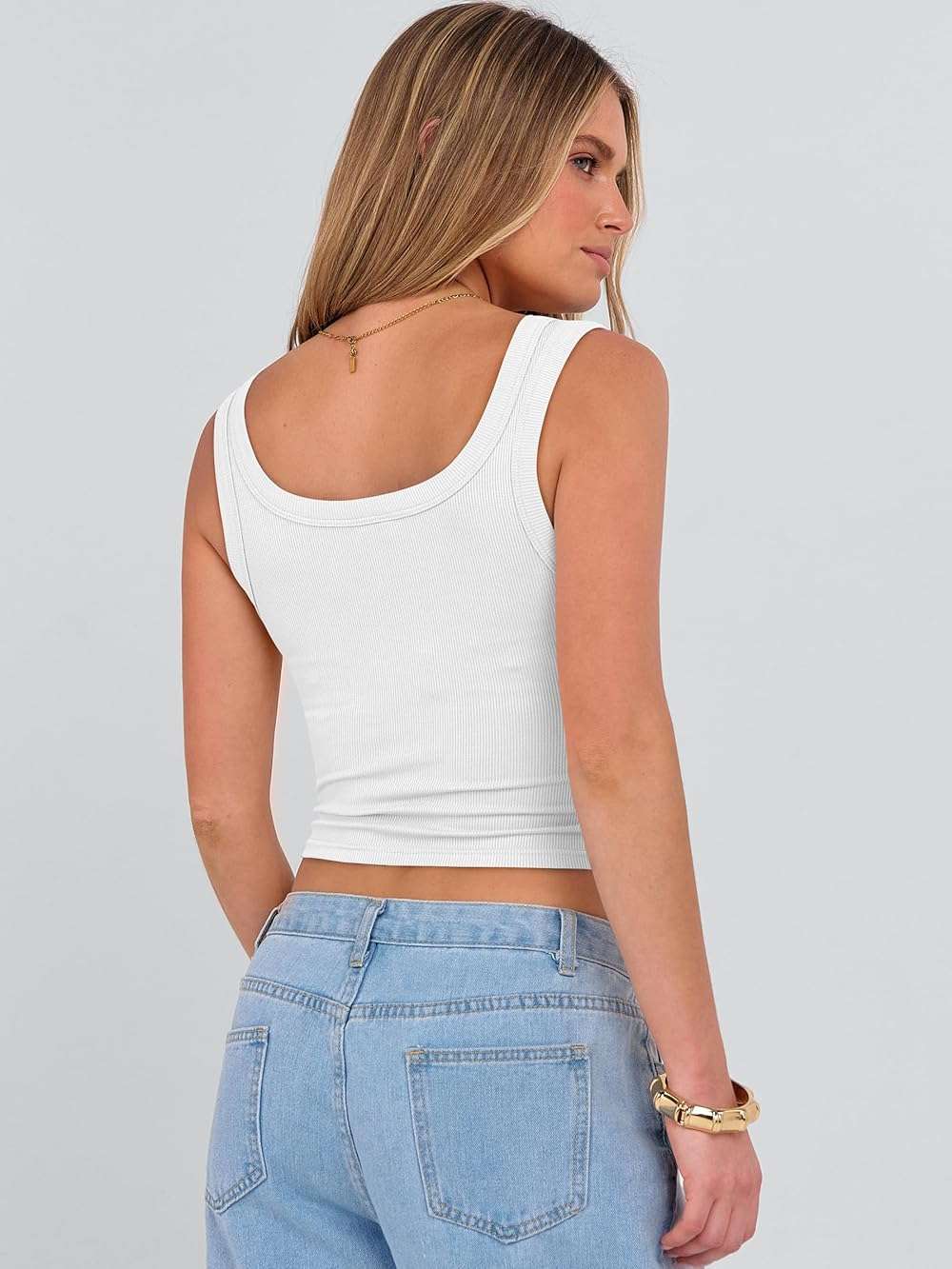 ANRABESS Womens Crop Tank Tops, Soft Breathable Ribbed Slim Fit, Comfy for Basic,Casual,Going Out&Daily Wear - Image 5