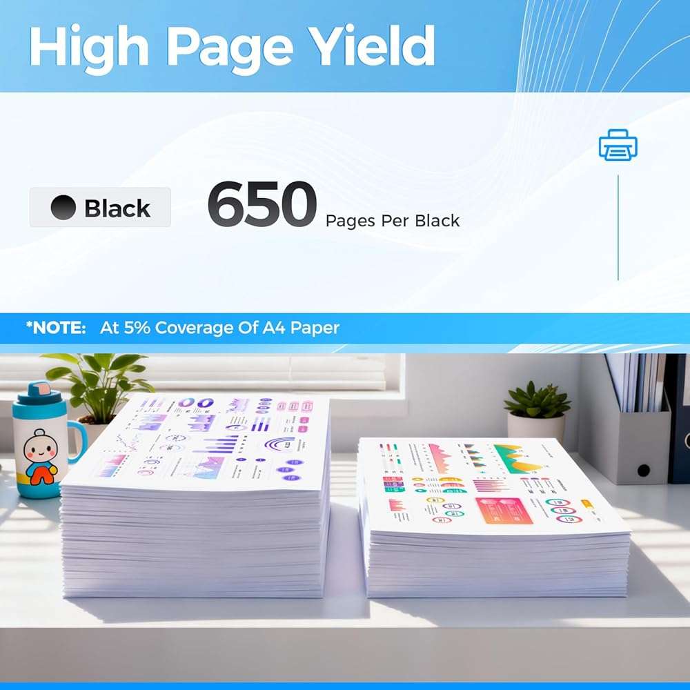 68XL Ink Cartridge Black 2-Pack High Yield Compatible for HP 68 68e Ink Cartridges Replacement for Envy 6155e 6500e 6552e 6555e 6558e 6100e 6152e Printer 6520e 6530e 6165e 6110e 6120e Laser All-in-One - Image 3
