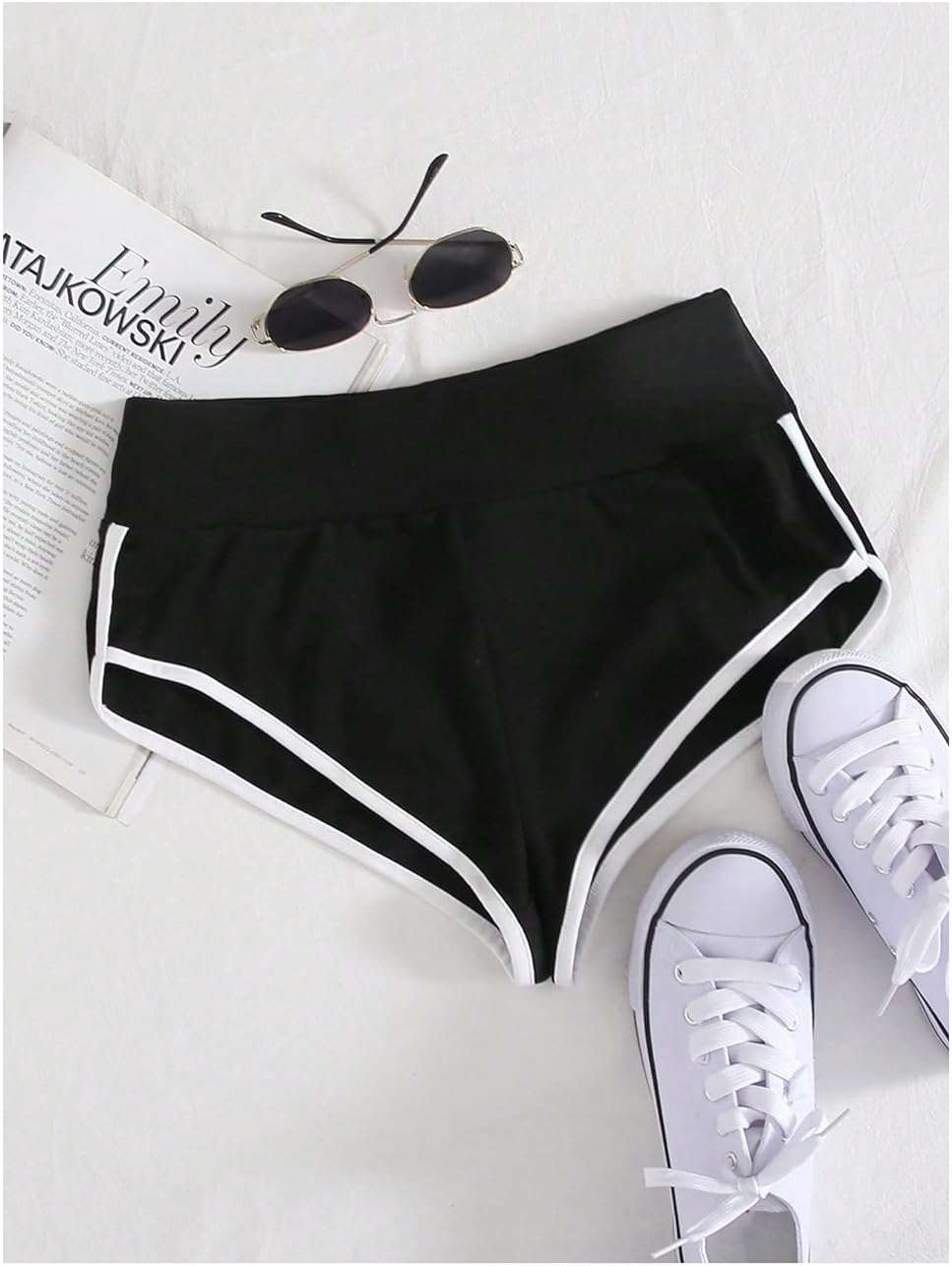 SHENHE Women's Workout Yoga Booty Shorts High Waist Retro Cheeky Dolphin Shorts - Image 2