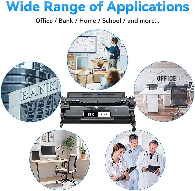 58X Toner Cartridge Black CF258X Toner Compatible with HP 58X 58A CF258X CF258A CF258 Ink Cartridge with Chip for Laserjet MFP M428fdw M428dw M428fdn Pro M404n M404dn M404dw M404 Printer(2 Pack) - Image 7