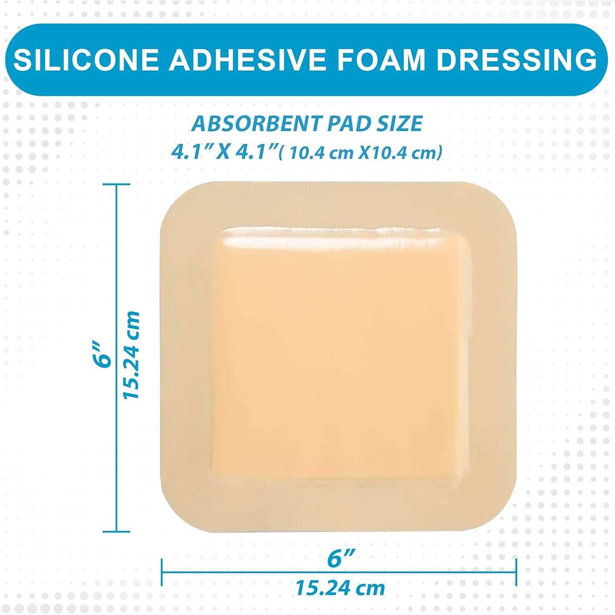 Medvance Hydrophilic Adhesive Wound Care Dressings - Waterproof Pressure Sore Care - Easy Apply Dressing for Wound Care - Wound Dressings for Burns (6"x6" Bandage, 4.1" x4.1' Wound Pad) (Box of 15) - Image 3