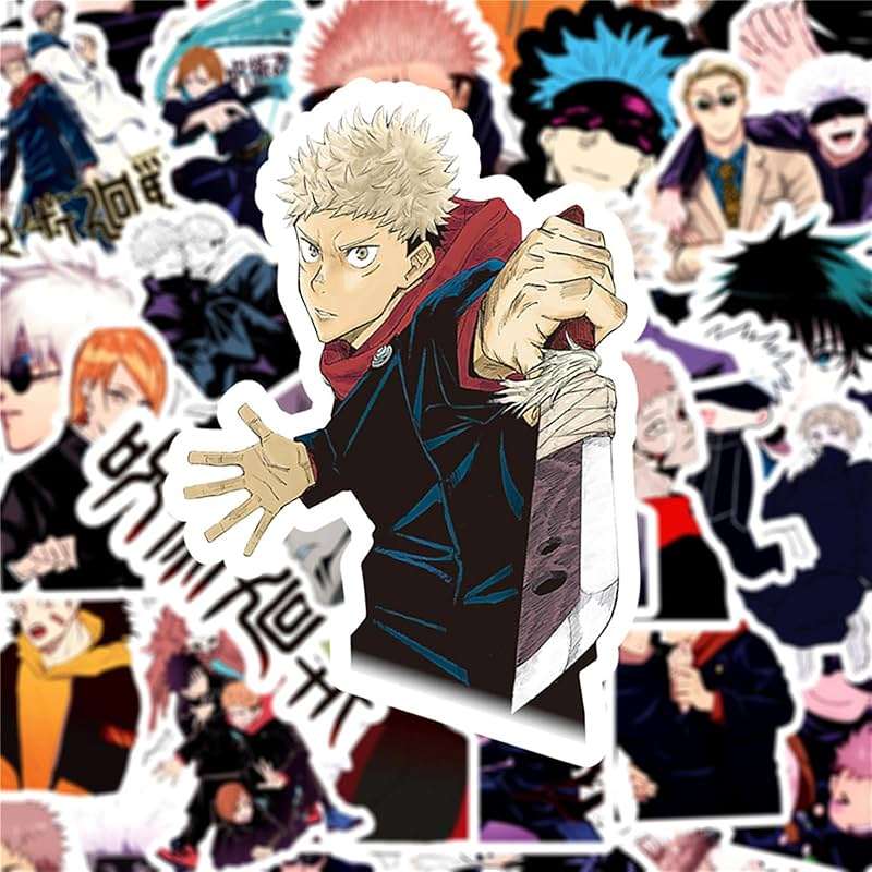 50Pcs Manga Jujutsu Kaisen Stickers Mixed Pack Hot Cartoon Anime Stickers Decorative Sticker for Kids Teens Adults Waterproof Sticker for Water Bottle Laptop (Zs) - Image 4