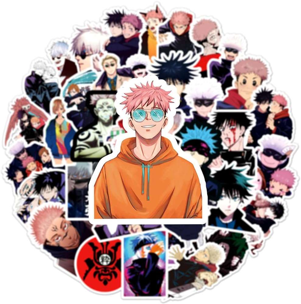 50Pcs Manga Jujutsu Kaisen Stickers Mixed Pack Hot Cartoon Anime Stickers Decorative Sticker for Kids Teens Adults Waterproof Sticker for Water Bottle Laptop (Zs) - Image 5