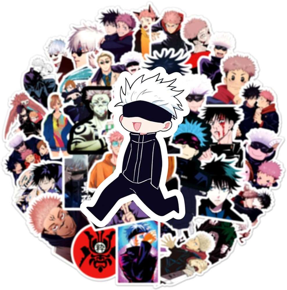 50Pcs Manga Jujutsu Kaisen Stickers Mixed Pack Hot Cartoon Anime Stickers Decorative Sticker for Kids Teens Adults Waterproof Sticker for Water Bottle Laptop (Zs) - Image 6