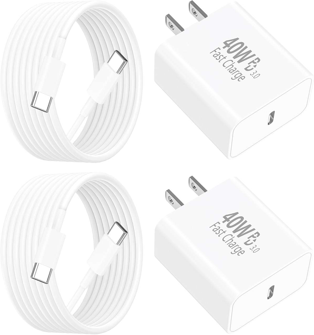 [Apple MFi Certified] iPhone 17 Charger Fast Charging, LANWK 2Pack 40W USB-C Charger Block Dynamic Power Adapter Type C Wall Charger with 6FT Type-C Cord for iPhone 17/17 Pro/17 Pro Max/16 Pro/15/iPad - Image 1