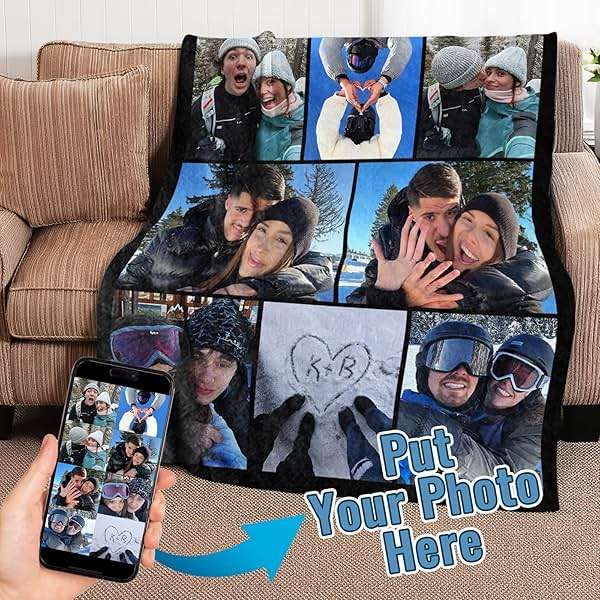Ultragifta Custom Blanket with Picture Girlfriend Boyfriend Gifts Customized Fleece Photo Blanket Personalized Blankets for Couples Birthday Valentines Day Blankets Gifts for Husband Wife - Image 2
