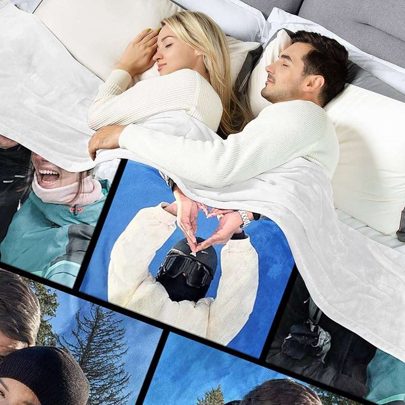 Ultragifta Custom Blanket with Picture Girlfriend Boyfriend Gifts Customized Fleece Photo Blanket Personalized Blankets for Couples Birthday Valentines Day Blankets Gifts for Husband Wife - Image 4