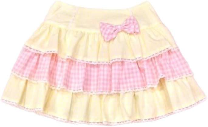 Cute Clad Women Kawaii Y2k Lolita Mini Skirt Sweet Harajuku Bow Tie Multi-Layer Ruffles Pleated Skirts - Image 1