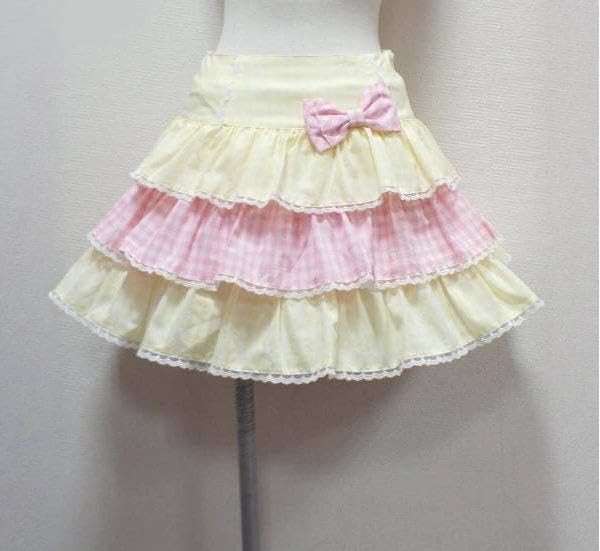 Cute Clad Women Kawaii Y2k Lolita Mini Skirt Sweet Harajuku Bow Tie Multi-Layer Ruffles Pleated Skirts - Image 2
