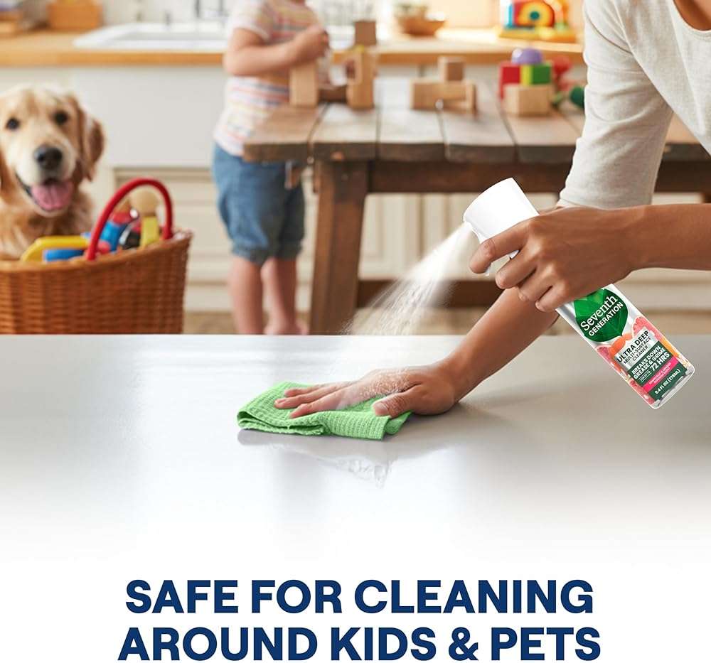 Seventh Generation Ultra Deep Probiotic Multi Surface Cleaner, 9.4 Fl Oz, Grapefruit & Orange, 80% USDA Biobased All Purpose Cleaning Spray, Breaks Down Tough Grease & Grime, Safe for Kids & Pets - Image 7