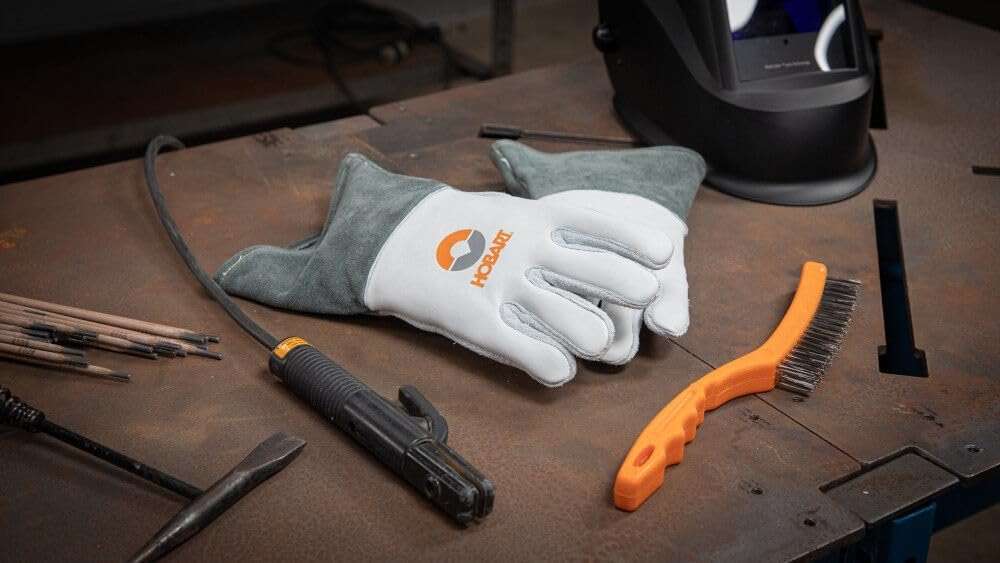 Hobart Heavy Duty MIG/Stick Welding Gloves for Men and Women - Heat Resistant Leather Welding Gloves with Kevlar Stitching - XL Size - Professional Welder Accessories & Equipment - Image 2