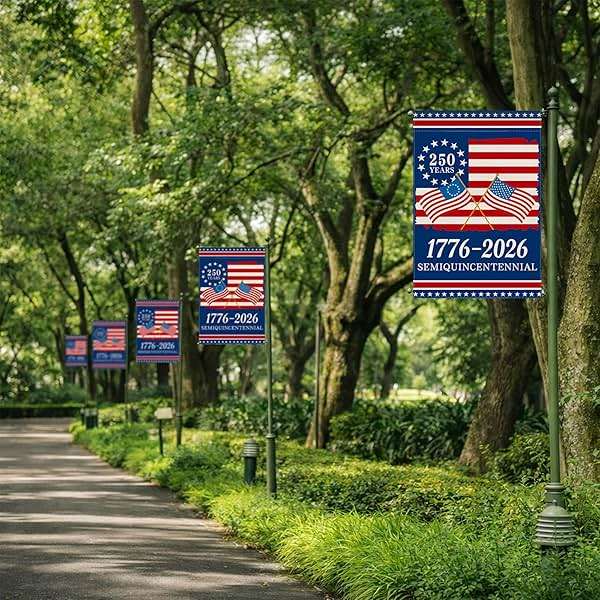 250th Anniversary America Garden Flag, 250 Anniversary USA Flag 1776-2026 Commemorative Patriotic 250 Years Banner 4th of July Yard Sign Double-Sided Waterproof Garden Flag 12x18 Inch - Image 5