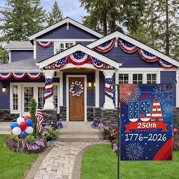 250 Anniversary USA Garden Flag, 250th Anniversary America Flag 1776-2026 Commemorative Patriotic 250 Year Banner 4th of July Yard Sign Double-Sided Waterproof Garden Flag 12x18 Inch - Image 8