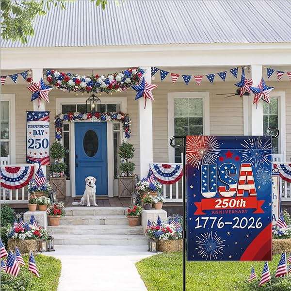 250 Anniversary USA Garden Flag, 250th Anniversary America Flag 1776-2026 Commemorative Patriotic 250 Year Banner 4th of July Yard Sign Double-Sided Waterproof Garden Flag 12x18 Inch - Image 9