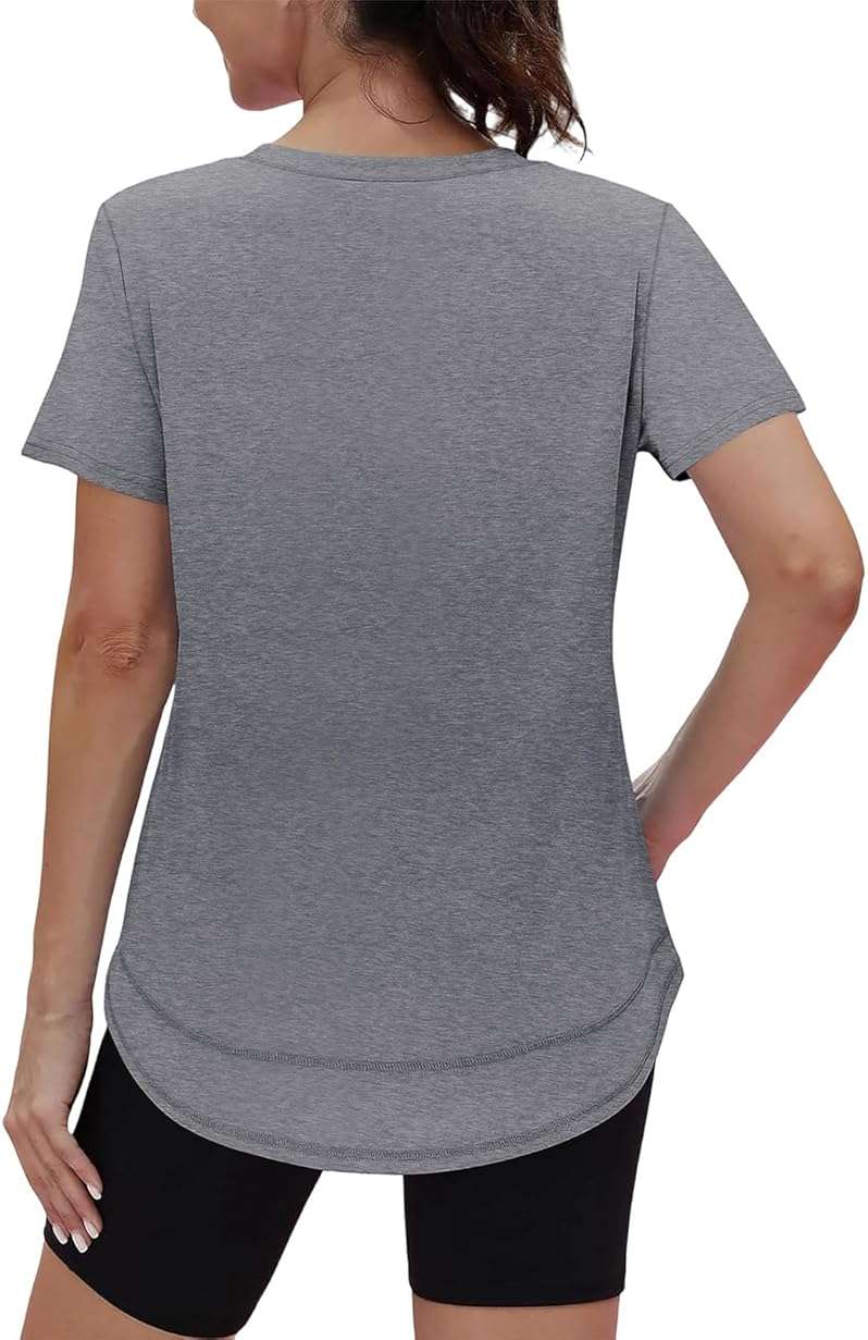 XIEERDUO Womens Workout Tops Short Sleeve Shirts Sun Protection UPF 50+ Quick Dry Outfits for Hiking Running V Neck S-3XL - Image 5