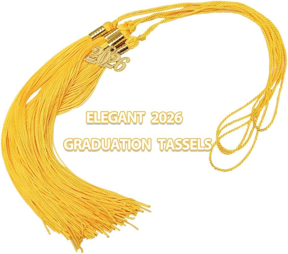 10 Pack 2026 Graduation Tassels with Grad 2026 Charms Pendent for Class of 2026 Academic Graduate Parties Ceremonies (Black) - Image 4