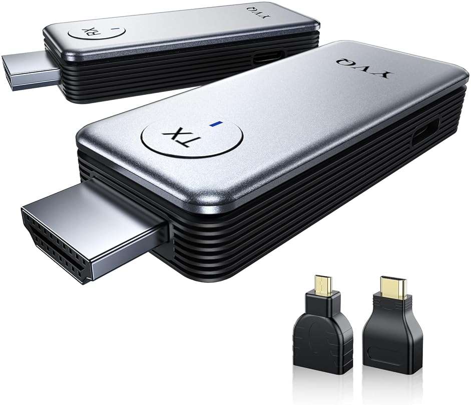 YVQ 2025 Upgraded Wireless HDMI Transmitter and Receiver, 4K Decode 1080P Output,2.4G/5G Plug&Play Portable HDMI Wireless for Streaming Video and Audio to Monitor from Laptop/TV Box - Image 1