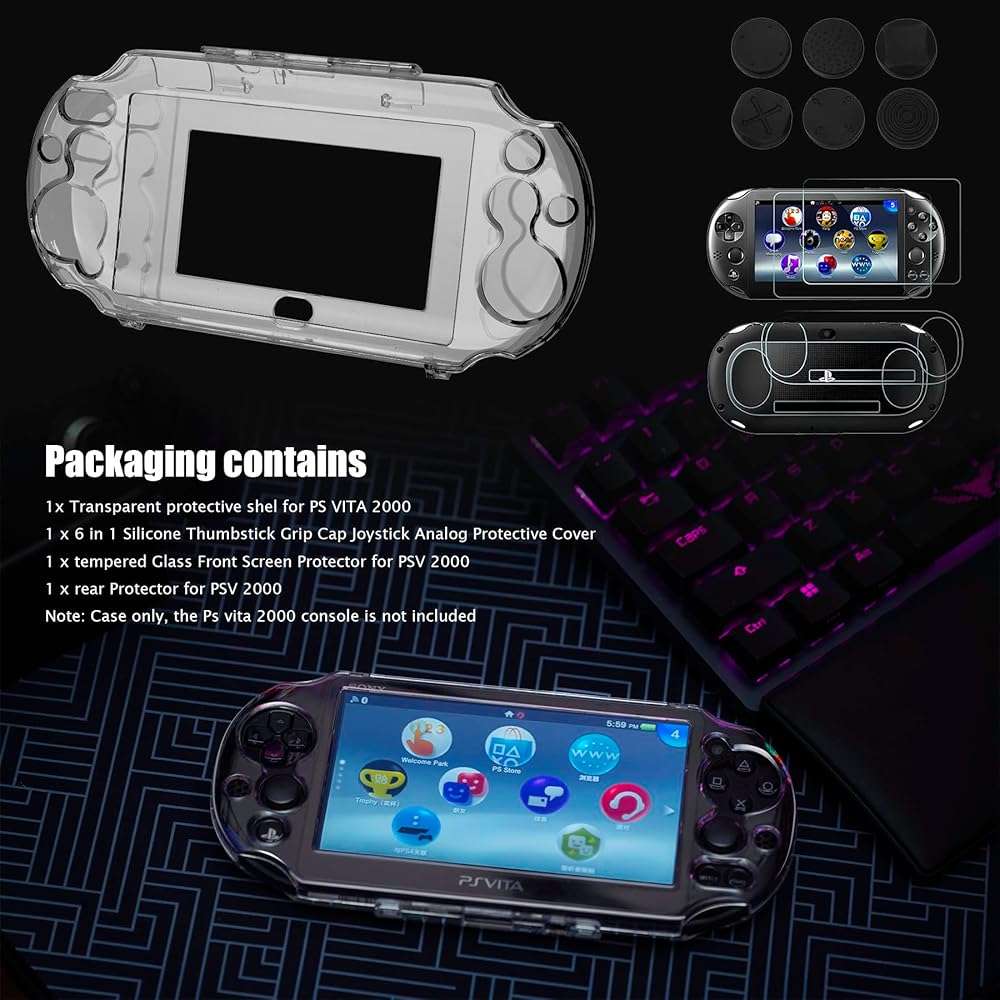 Ultra Clear Crystal Transparent Hard Shell Protective Case Cover Skin for Sony PlayStation PS Vita Slim PSV 2000 PCH-2000 Console - Image 6