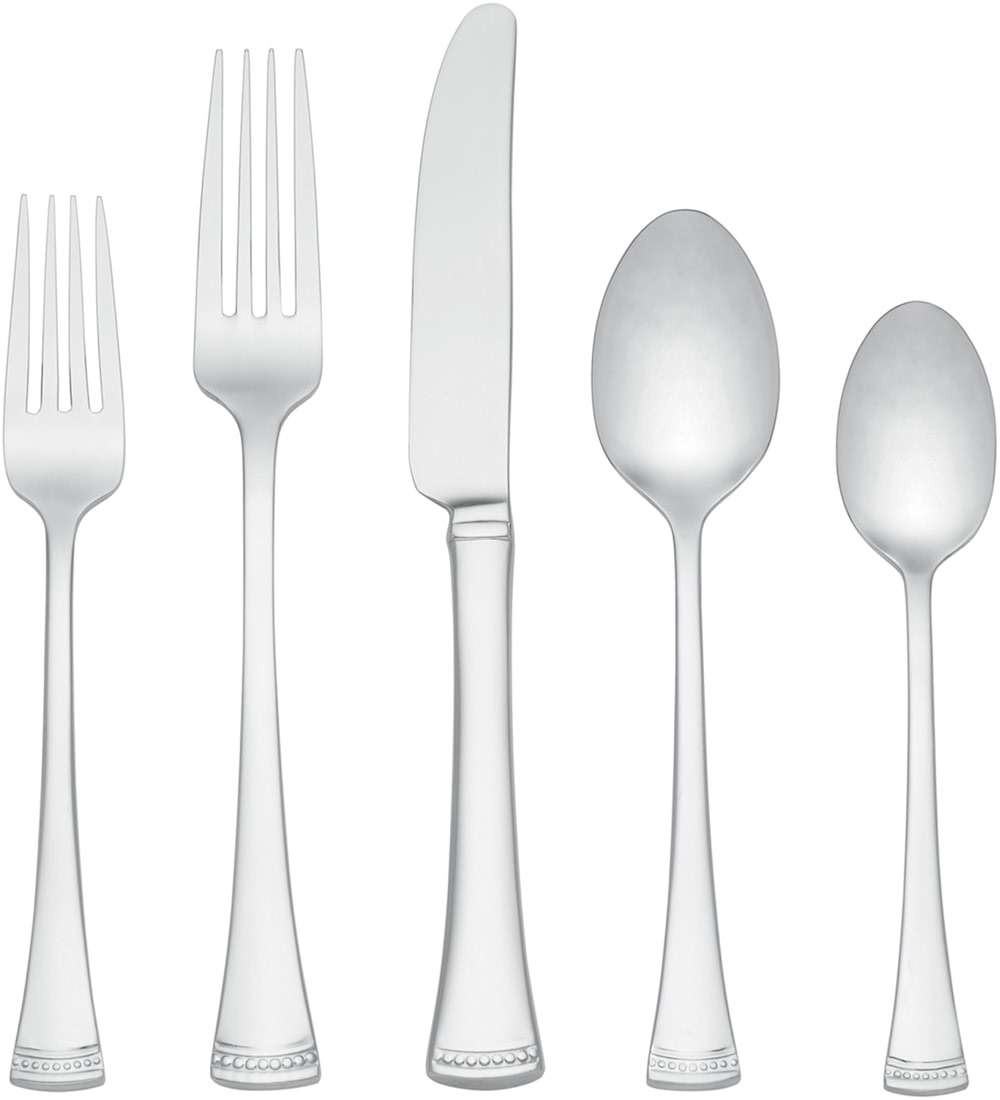Lenox Silverware Set, Portola Mirror 20 Piece Flatware Set, Service For 4, 18/10 Stainless Steel, Dishwasher Safe, Flatware Cutlery Sets, Utensils, Knives Spoons and Forks, Home (Silver, 20 Pieces) - Image 1