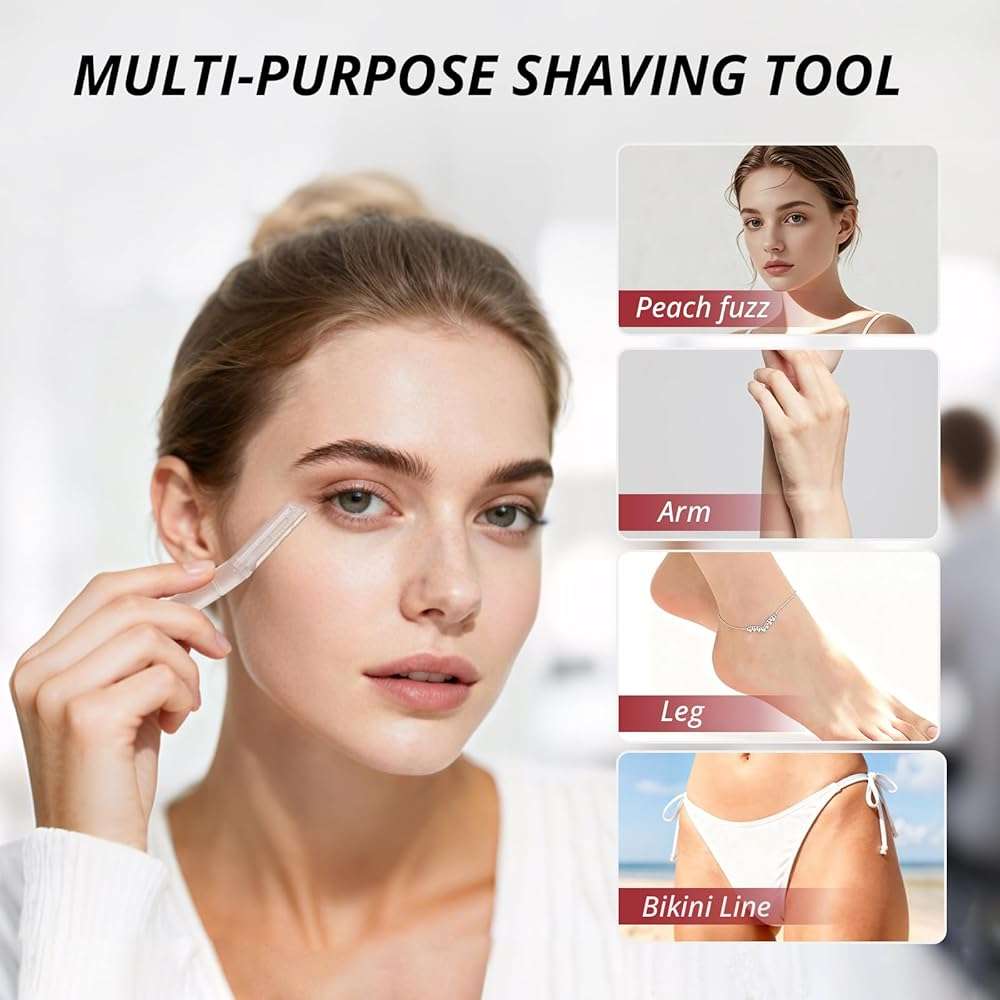 Mistfree Dermaplane Razor for Women Face, 10PCS Eyebrow Razors, Dermaplaning Tool with Storage Case, Professional Face Razors for Peach Fuzz Removal, Eyebrow Shaping, Smooth Skin & Gentle Exfoliation - Image 6