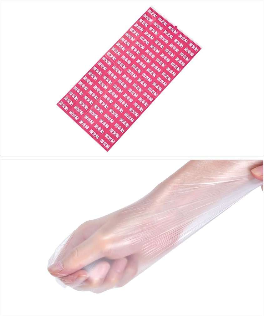 KAZIPOP 200PCS Plastic Foot Covers Clear Foot Mask Socks with Stickers Leak-Proof Disposable Foot Masks for Pedicure & Foot Care Moisturizing - Image 8