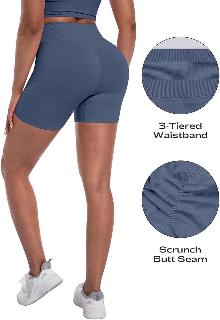 NORMOV Butt lifting Workout Sets for Women – Gym Activewear with Seamless Leggings,Shorts,and Padded Criss-Cross Sports Bras - Image 7