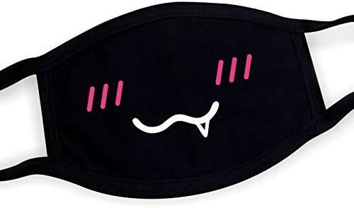 Suplove Unisex Cartoon Mouth Mask Reusable Face Masks 2 Pack Washable Cotton Face Protection for Adult Teens (2, Black26) - Image 1