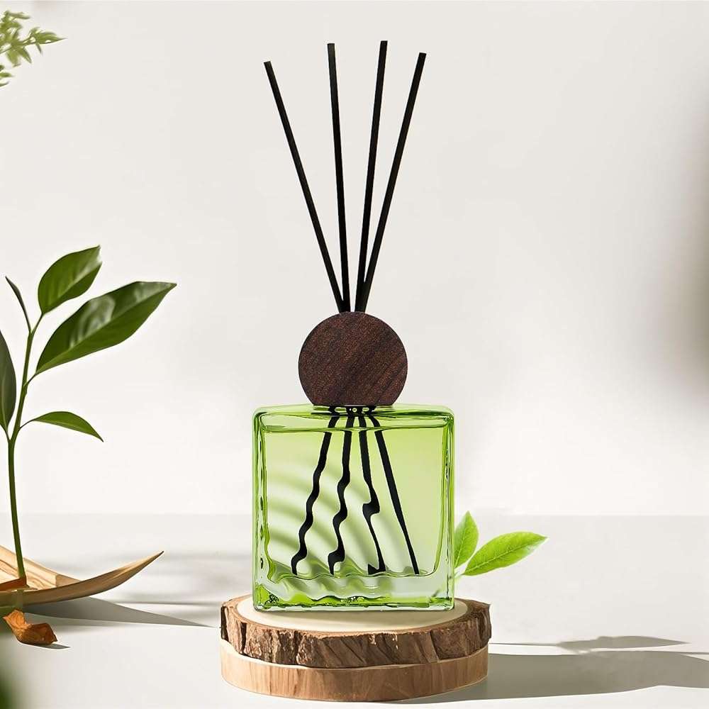 6.76 oz Green Tea Scent Diffusers with 8 Fiber Sticks,200ml Reed Diffuser for Bathroom Room Air Freshener, Last up for 40 Days - Image 2
