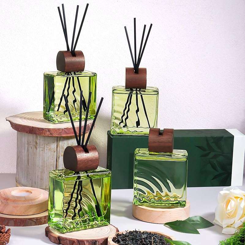 6.76 oz Green Tea Scent Diffusers with 8 Fiber Sticks,200ml Reed Diffuser for Bathroom Room Air Freshener, Last up for 40 Days - Image 5