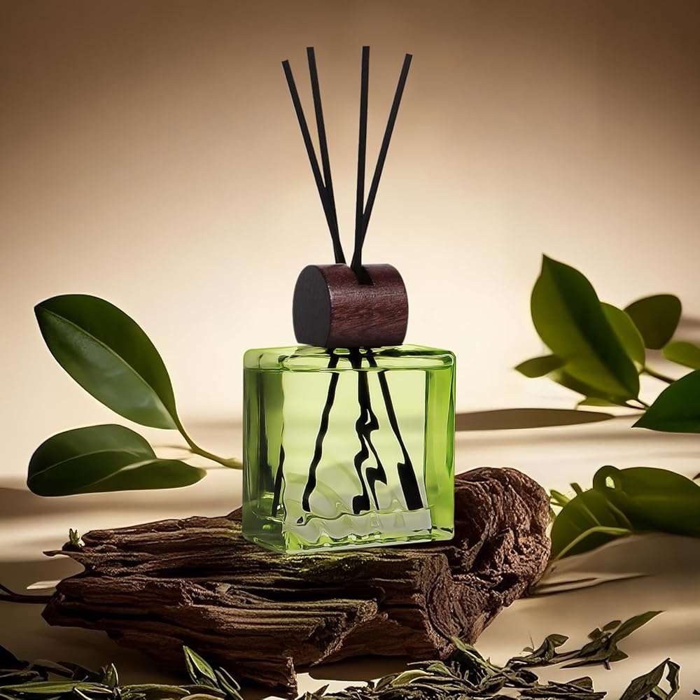 6.76 oz Green Tea Scent Diffusers with 8 Fiber Sticks,200ml Reed Diffuser for Bathroom Room Air Freshener, Last up for 40 Days - Image 6