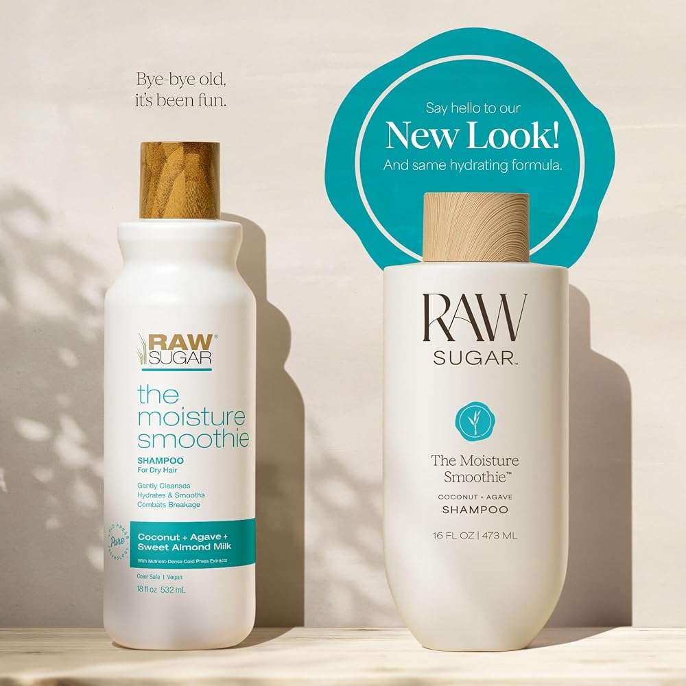 Raw Sugar The Moisture Smoothie Shampoo and Conditioner with Coconut Oil, Agave, & Sweet Almond Oil, Hydrates & Nourishes Dry Hair, Formulated without SLS/SLES or Parabens - Image 10
