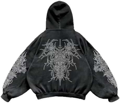 Cute Clad Y2K Vintage Printed Punk Hoodies Spring Autumn Men Women Casual Hoodie Gothic Fashion Harajuku Sweatshirt - Image 1