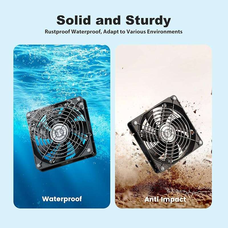 ZIZIWIN 5.5" Solar Chicken Coop Fan 2 Kit, 20W Solar Powered Greenhouse Fan Outdoor Waterproof for Vent Exhaust & Intake, for Outside Shed Doghouse Ventilation Air Circulation Cooling, No Battery - Image 3