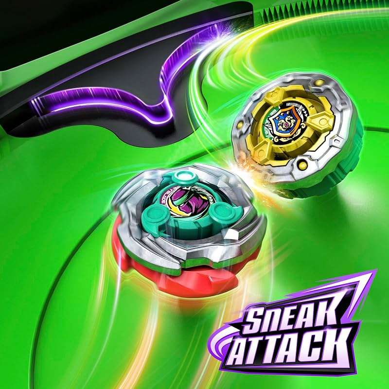 Beyblade X Sneak Attack Battle Set with Beystadium Arena, Rampart Aegis GB & Cutter Shinobi LF, 2 Right-Spinning Takara Tomy Battling Tops Game Toys, 2 Launchers, Ages 8+ - Image 8