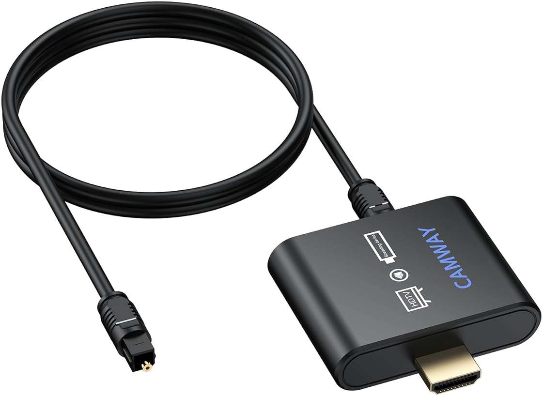 CAMWAY HDMI Audio Extractor 4K@30Hz 1080p - Work with Fire TV Stick to TV HDMI and Soundbar Optical - Support 5.1 Surround DTS/Dolby, No Audio Lag HD HDMIOptical Adapter, Plug and Play [No ARC/eARC] - Image 1