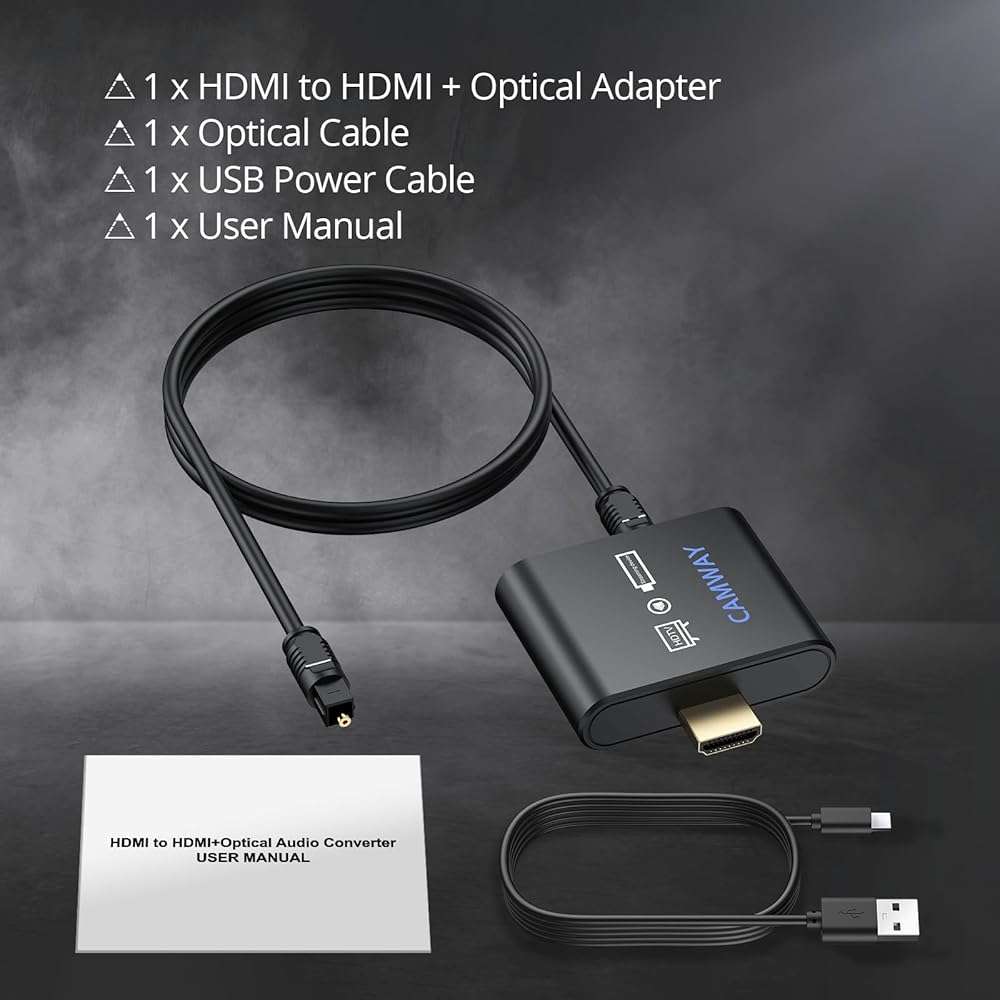 CAMWAY HDMI Audio Extractor 4K@30Hz 1080p - Work with Fire TV Stick to TV HDMI and Soundbar Optical - Support 5.1 Surround DTS/Dolby, No Audio Lag HD HDMIOptical Adapter, Plug and Play [No ARC/eARC] - Image 7
