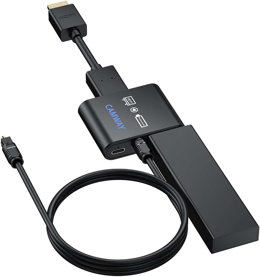 CAMWAY HDMI Audio Extractor 4K@30Hz 1080p - Work with Fire TV Stick to TV HDMI and Soundbar Optical - Support 5.1 Surround DTS/Dolby, No Audio Lag HD HDMIOptical Adapter, Plug and Play [No ARC/eARC] - Image 8