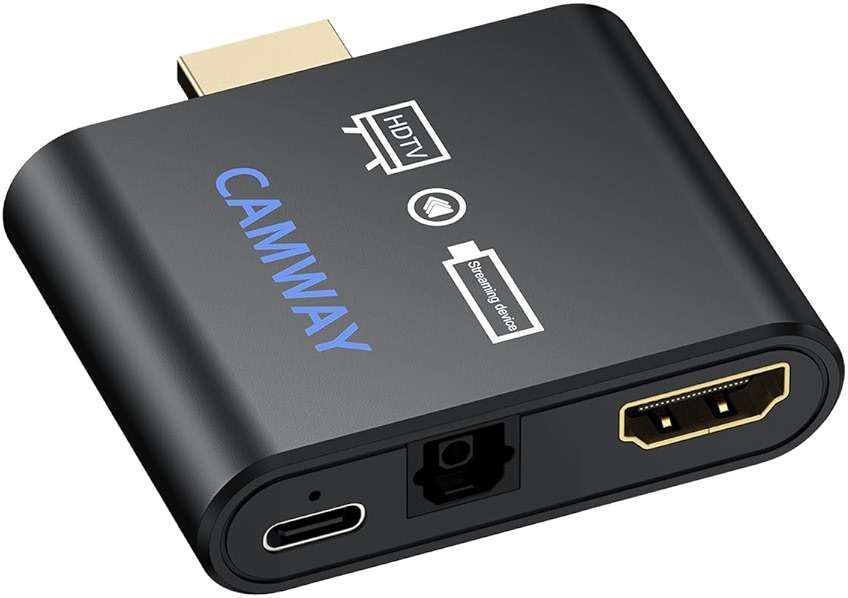 CAMWAY HDMI Audio Extractor 4K@30Hz 1080p - Work with Fire TV Stick to TV HDMI and Soundbar Optical - Support 5.1 Surround DTS/Dolby, No Audio Lag HD HDMIOptical Adapter, Plug and Play [No ARC/eARC] - Image 9