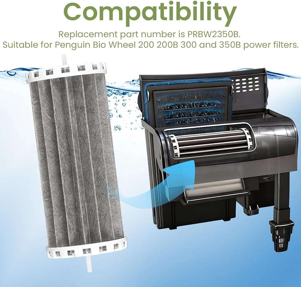 PIHIL Aquarium Filter Compatible with Marineland Penguin 200 200B 350 350B Power Filters,Bio-Wheel Assembly PRBW2350B,Replacement Fish Tank Filter Parts,2 Pack - Image 5