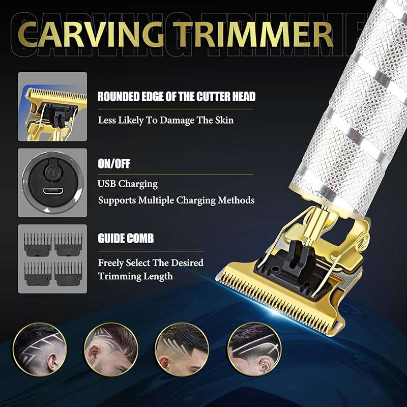 Hair Clippers for Men with LED Display, 4-Piece Cordless Grooming Kit with Hair Clipper, Beard Trimmer, Foil Shaver & Nose Trimmer, Complete Set for Home Barber - Image 5