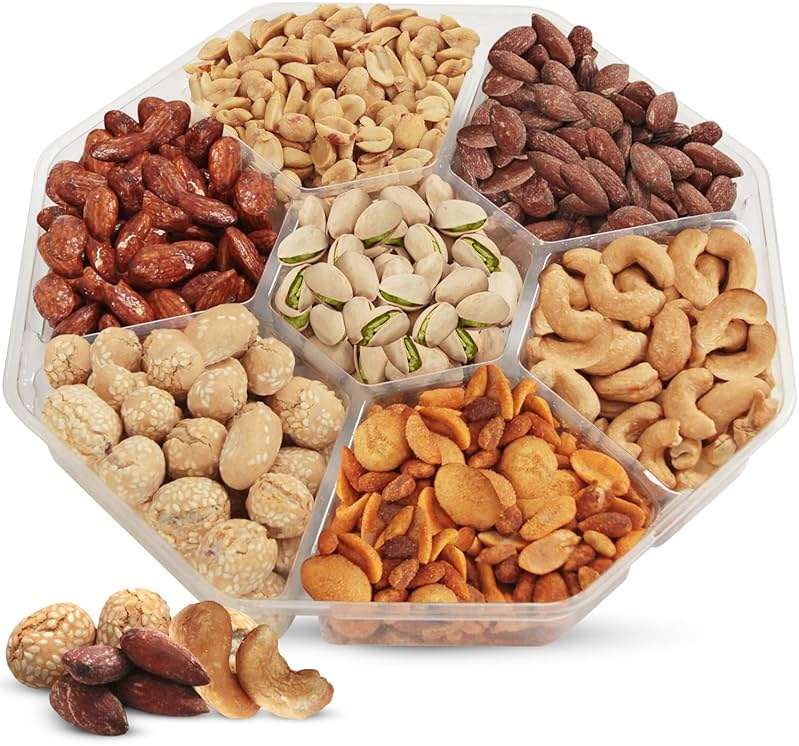 Fathers Day Nut Gift Baskets, 26oz Mixed Nut Gift Box of 7 Sectional Platter, Ideal Nut Assortment for Holidays, Birthdays, Celebrations, Anniversaries, Mens Gift Basket. - Image 2