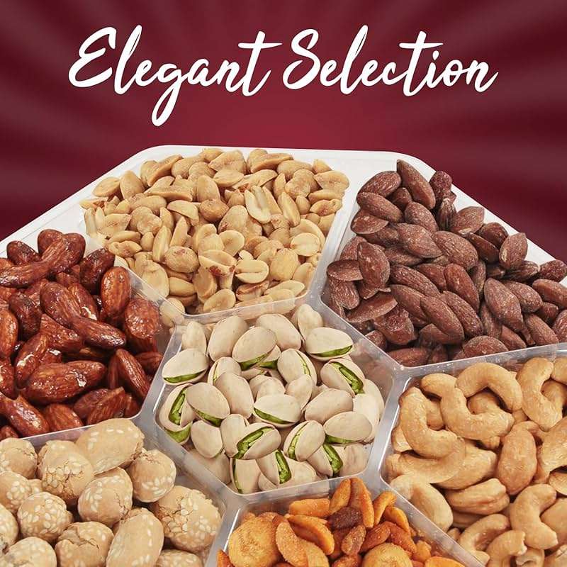 Fathers Day Nut Gift Baskets, 26oz Mixed Nut Gift Box of 7 Sectional Platter, Ideal Nut Assortment for Holidays, Birthdays, Celebrations, Anniversaries, Mens Gift Basket. - Image 8