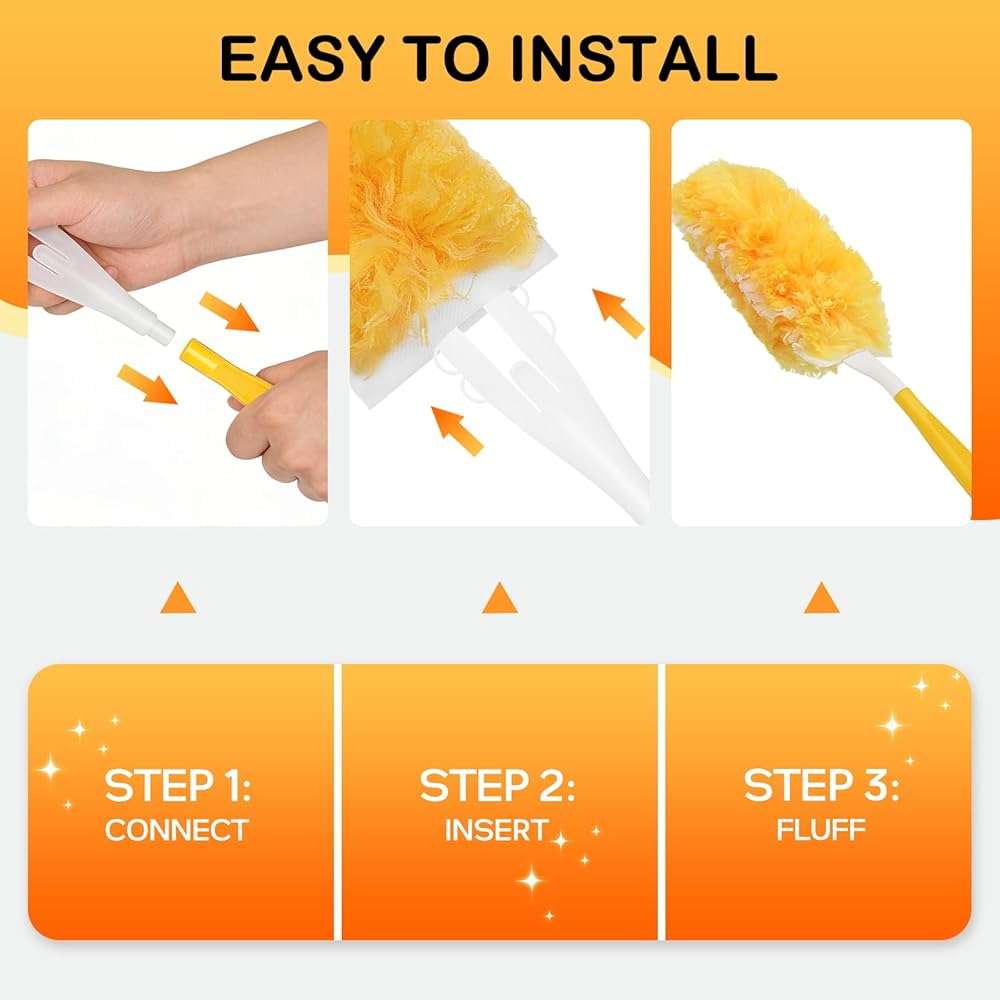 SetSail 30 Count Duster Refills for Swiffer Duster with 1 Handle Dusters for Cleaning Disposable Duster Refill Multi Surface 360 Duster Cleaner Kit for Ceiling Fan, Blind, Furniture - Image 4