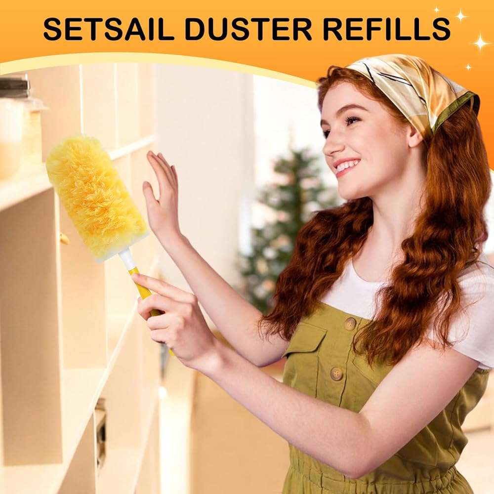 SetSail 30 Count Duster Refills for Swiffer Duster with 1 Handle Dusters for Cleaning Disposable Duster Refill Multi Surface 360 Duster Cleaner Kit for Ceiling Fan, Blind, Furniture - Image 8