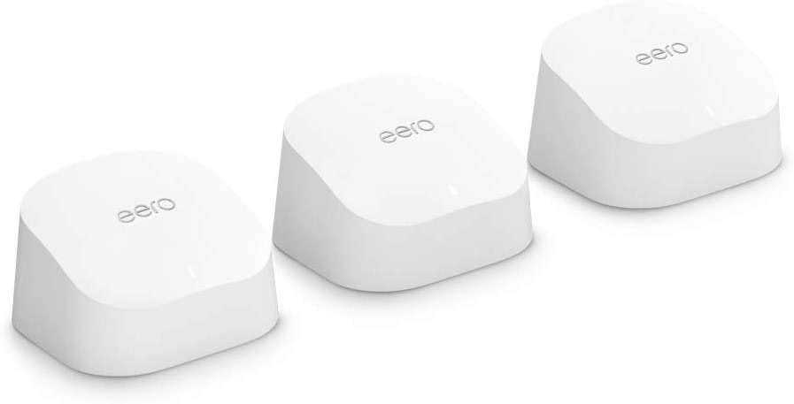Amazon eero 6 mesh wifi system - Supports speeds up to 900 mbps, Coverage up to 4,500 sq. ft., Connect 75+ Devices, 3-pack (3 routers) - Image 1