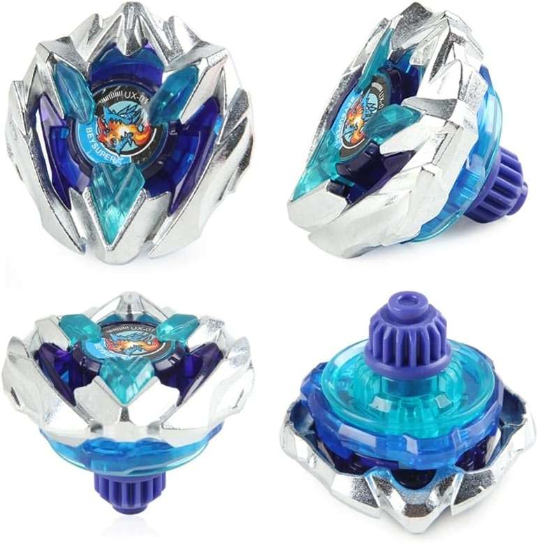 Cunjxtan Battle Burst Spinning Tops Set 6 Metal Fusion Gyro Tops & 2 Two-Way Launcher Grips for Kids, Boys Ages 6-12 Battling Arena Game Toys Gift for Birthday (CA01-6BB) - Image 4